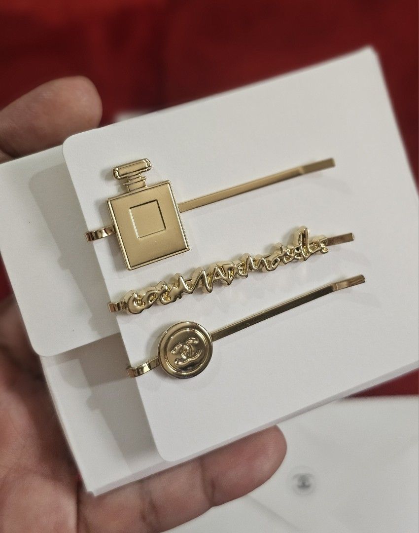Chanel Gold-Plated Hairclips (Category: Hair Accessories) located in Binan City. Submitted by mommysellsph (Listing ID 1466592081, Image 3). Description: Given as a freebie for multiple Chanel cosmetics purchase Not sold anywhere else..