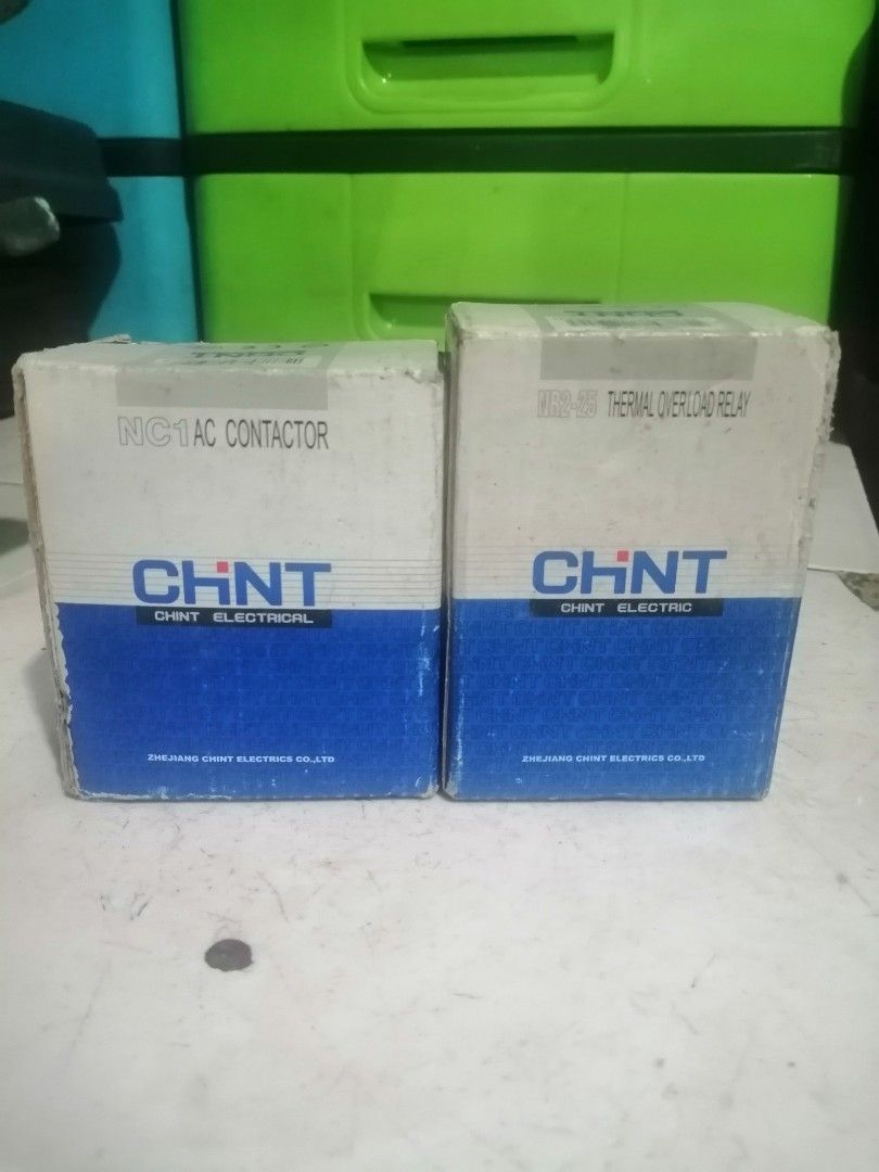 Chint Magnetic Contactor/Thermal Overload relay (Category: Industrial Equipment) located in Pateros City. Submitted by romferarc333 (Listing ID 1466591597, Image 2). Description: Both items for P1000 Unused CHINT Magnetic Contactor NC1-0910 AC Unused CHINT Thermal Overload Delay NR2-25 8A Location: Pateros.
