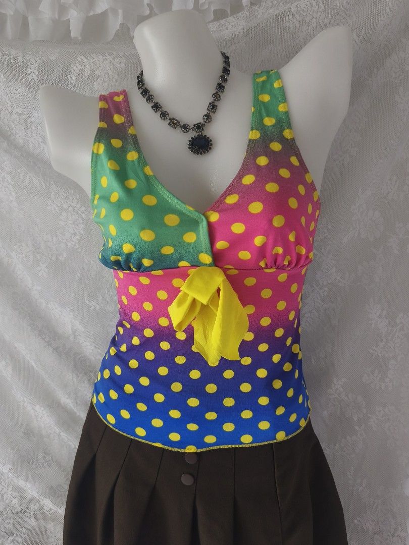Colorful Polka Tankini Top (Category: Bikinis & Swimsuits) located in General Trias. Submitted by shanicemau09687 (Listing ID 1466709924, Image 3). Description: (Xs-S)bust: 28-34in, length: 18.5in no issue.