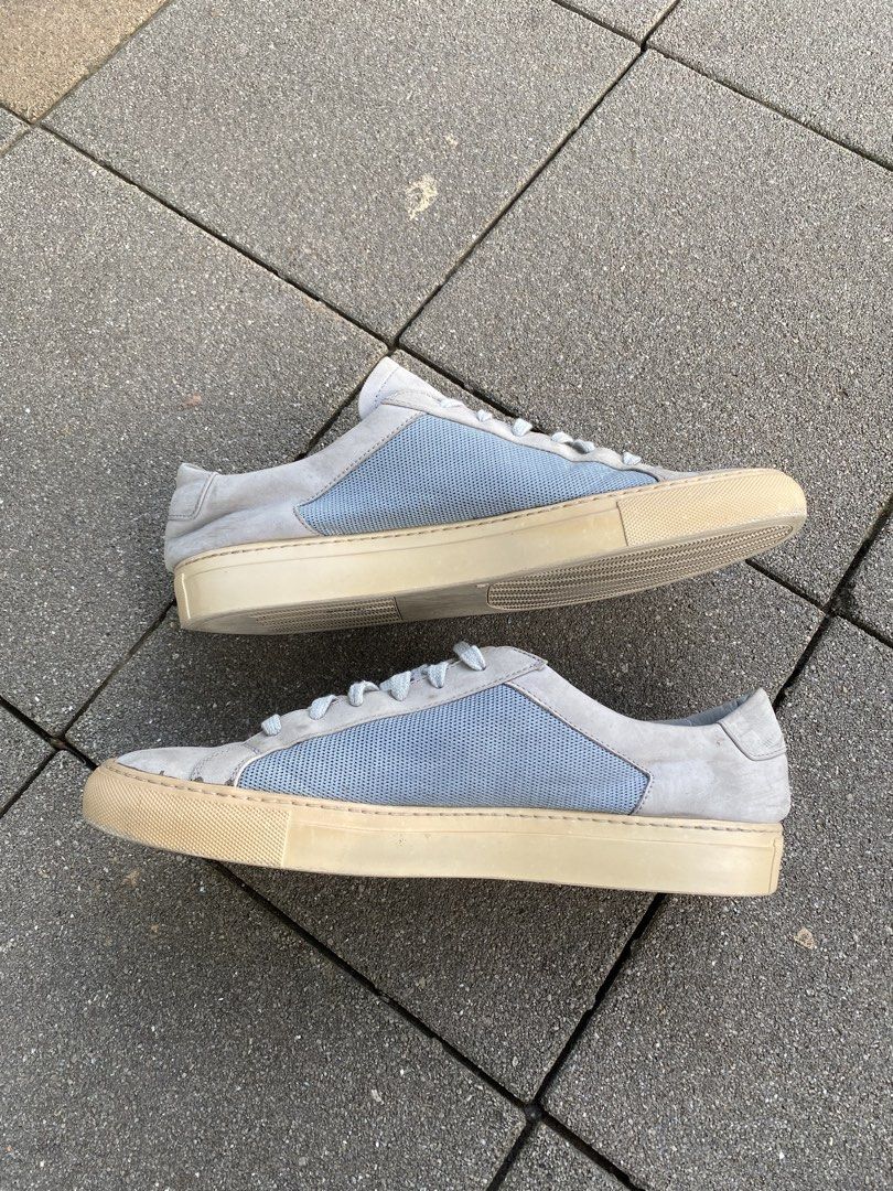Common Projects Achilles Suede Mesh Sneakers Gray Size 44 (Category: Sneakers) located in Davao. Submitted by thirdy.pfp (Listing ID 1466654417, Image 2). Description: Common Projects Summer Edition Achilles 10 us / 28 cm Excellent 9/10 *slightly worn -4500 - Brand: Common Projects Achilles Low - Materials: Gray suede and blue mesh panels with natural gum rubber soles - Size: EU 44 (Style number 1734 with gold serial stamp on heel) - Condition: L