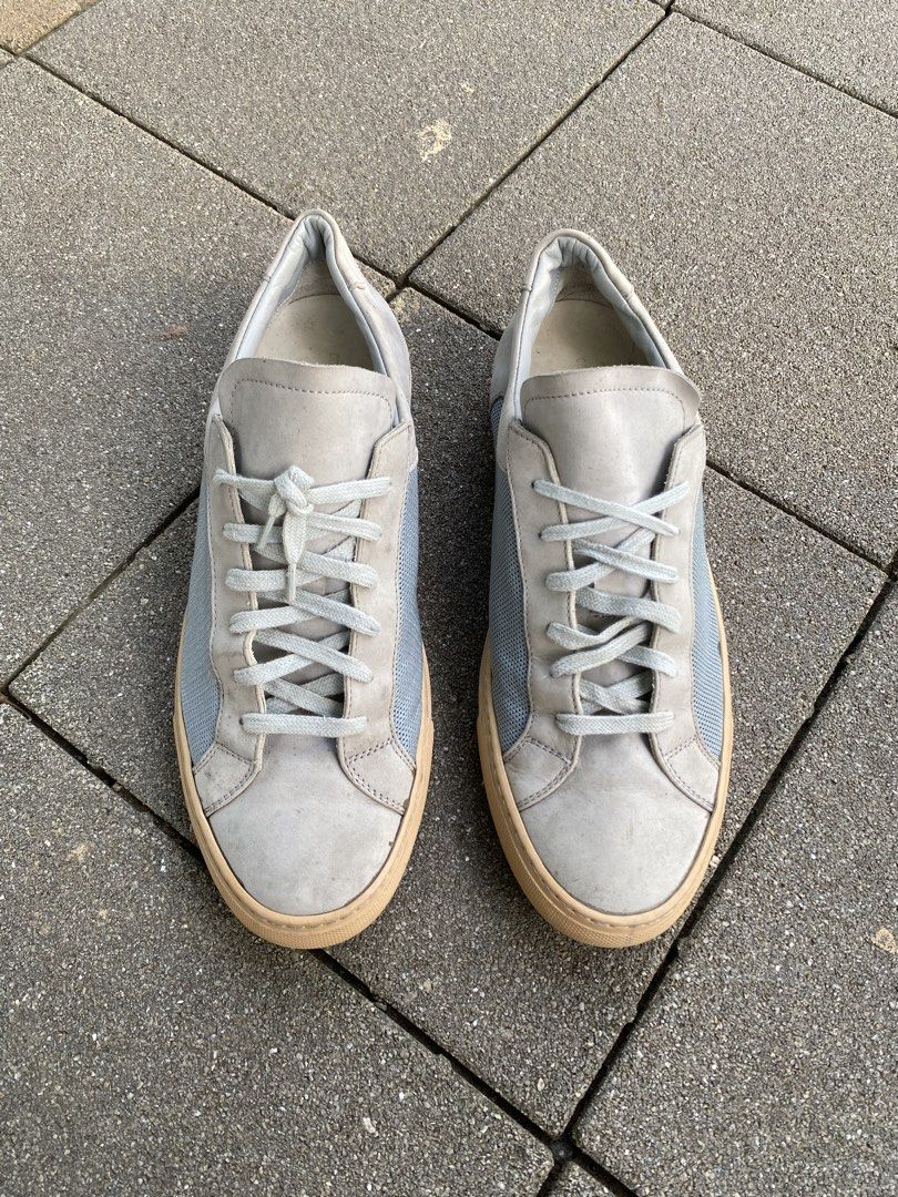 Common Projects Achilles Suede Mesh Sneakers Gray Size 44 (Category: Sneakers) located in Davao. Submitted by thirdy.pfp (Listing ID 1466654417, Image 3). Description: Common Projects Summer Edition Achilles 10 us / 28 cm Excellent 9/10 *slightly worn -4500 - Brand: Common Projects Achilles Low - Materials: Gray suede and blue mesh panels with natural gum rubber soles - Size: EU 44 (Style number 1734 with gold serial stamp on heel) - Condition: L