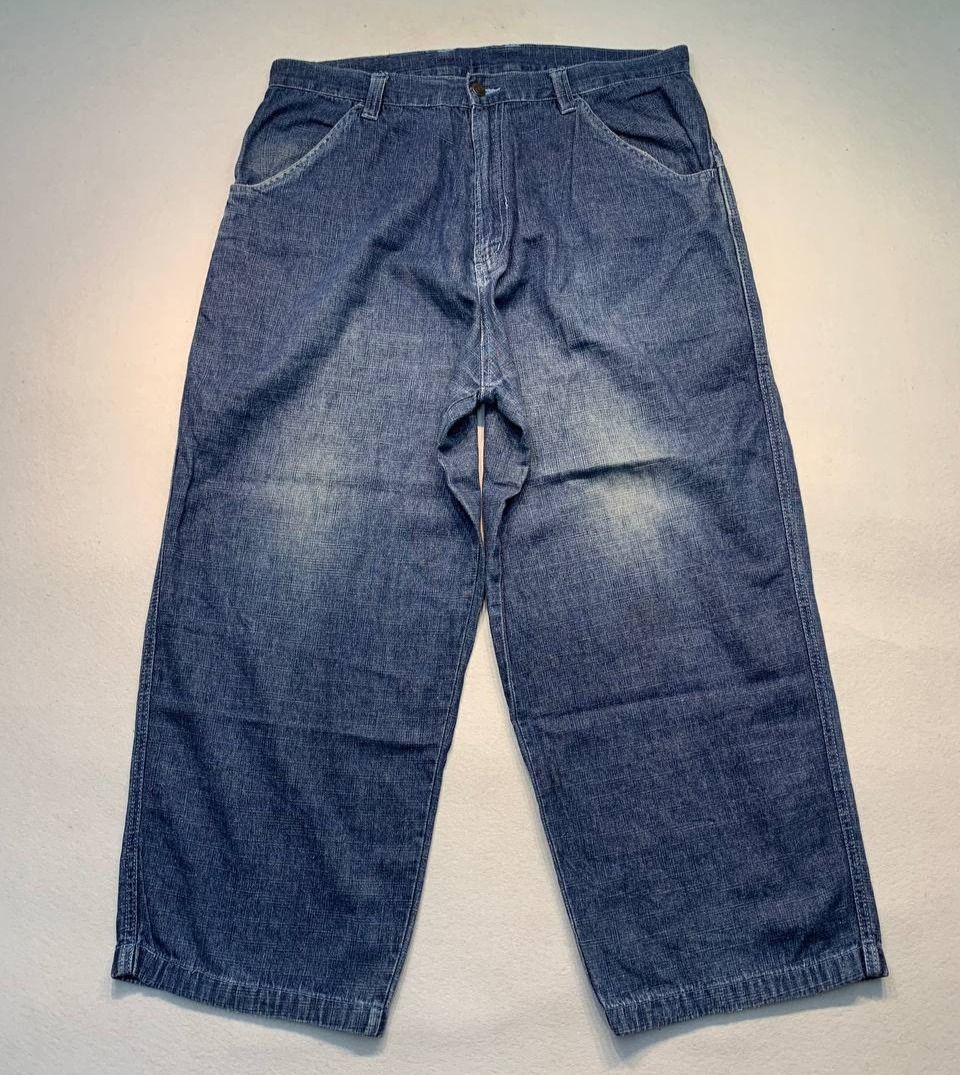 Complices Eagle Denim Jeans (Category: Jeans) located in Mandaluyong City. Submitted by theroom501 (Listing ID 1466598573, Image 2). Description: Complices Eagle Denim Jeans Style Code: Size on Tag: 36 Color: Blue Condition: Good pre-owned condition with a heavily distressed vintage look. Flaws/Issues: none Flat Lay Measurements: Pit to Pit: 36 inches Length: 38 inches Leegopening Length: 10 inches Price:1500.