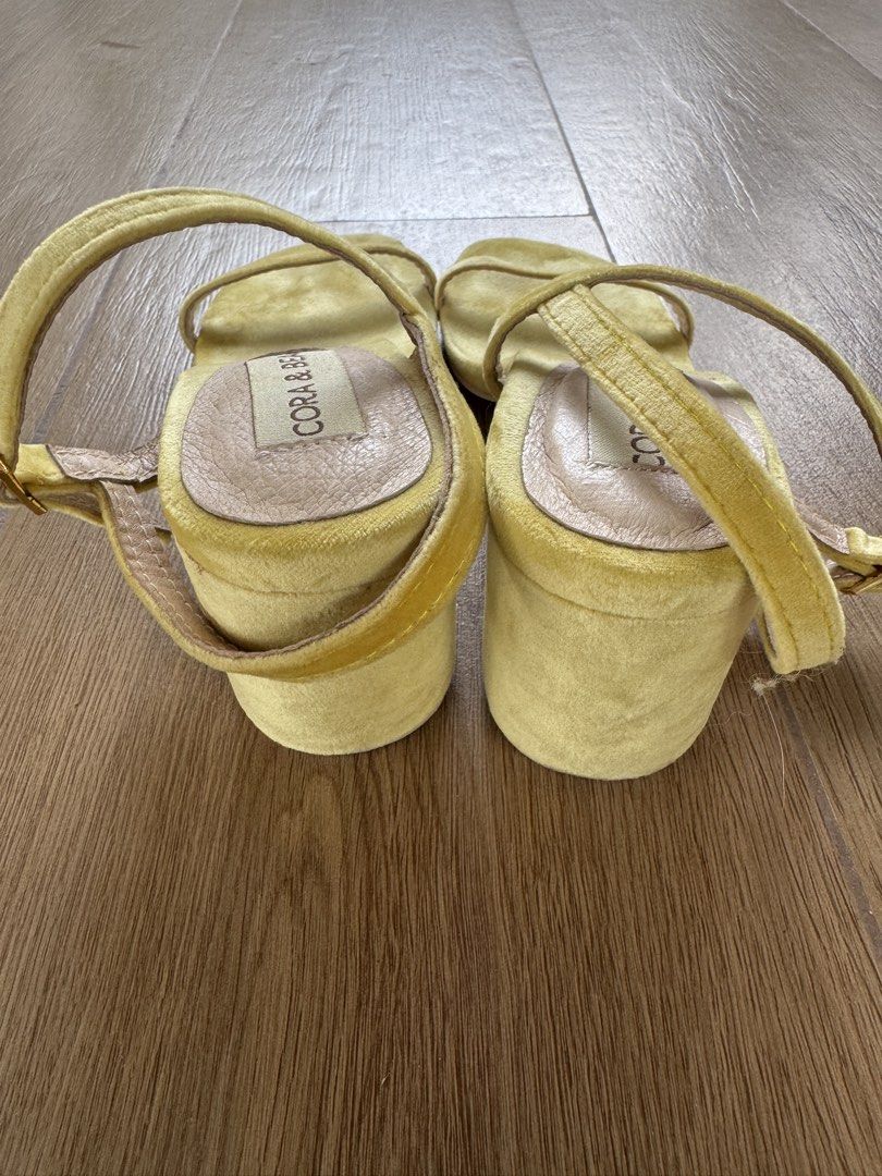 Cora & Bear Suede Heels (Category: Heels) located in Santa Rosa. Submitted by meldeclutters (Listing ID 1466565089, Image 3). Description: Cora & Bear Suede Heels Color: Salsa Yellow Size: 7 Price: Php 350 Used once RFS: declutter .