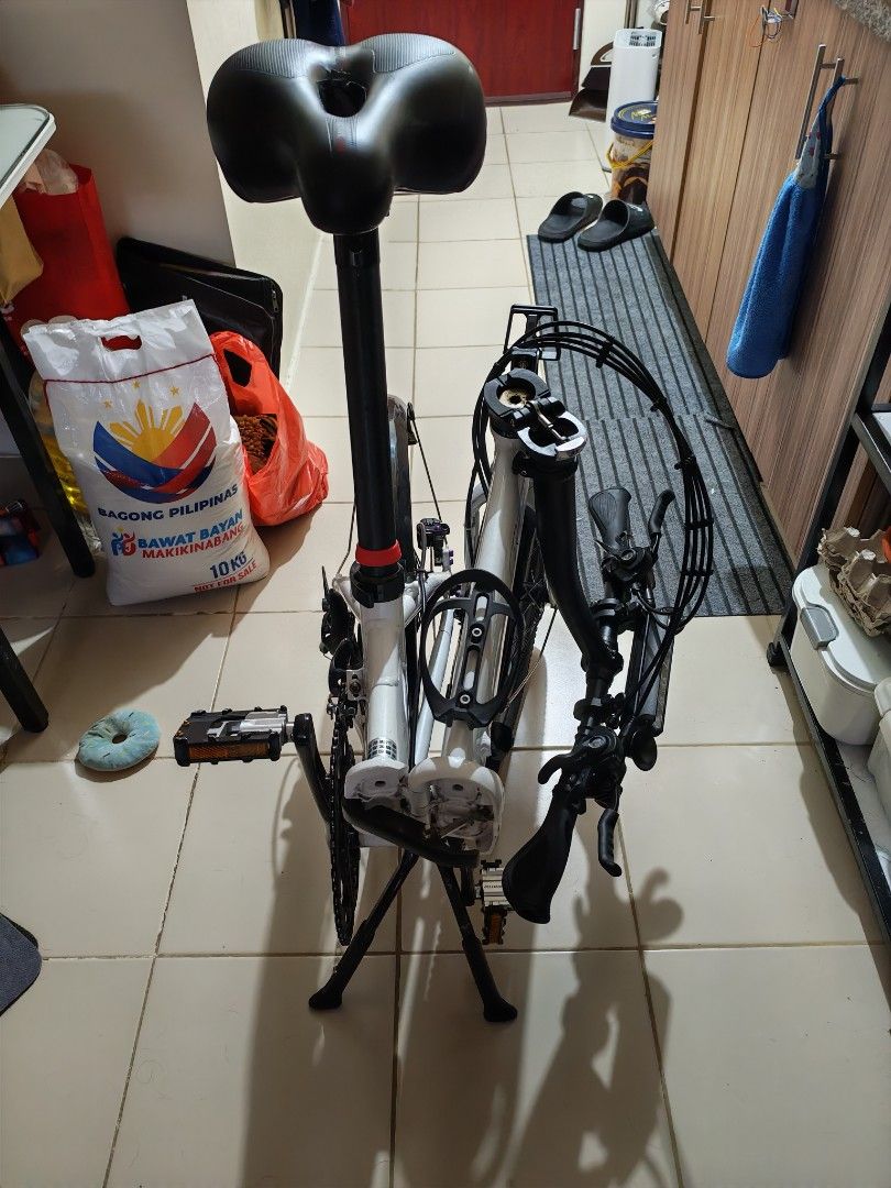Crius Master d Folding Bike White (Category: Bicycles) located in Manila. Submitted by cosmicdog.a83d4b (Listing ID 1466569237, Image 2). Description: Crius Master D Tiagra rear derailleur Tiagra rear shifter Tiagra front derailleur Tiagra front shifter Tiagra cassette Tiagra 10s chain Litepro headset Litepro swan neck stem Litepro monster handlebar Litepro rims Litepro hubs Litepro seatpost Litepro seatclamp Litepro 2x crank Kocevlo Saddle Kootu