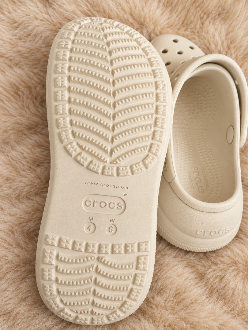 Crocs Classic Crush Clog Bone (Category: Slippers and slides) located in Manila. Submitted by sissies_27 (Listing ID 1466565663, Image 2). Description: - Color: Versatile Bone - Style: Classic Crush Clogs with a trendy chunky platform sole - Design: Ventilation ports on top and around the lower band for breathability - Fit & Security: Pivoting heel strap with textured detailing and side rivets - Comfort: Features lightweight Iconic Crocs Comfort 