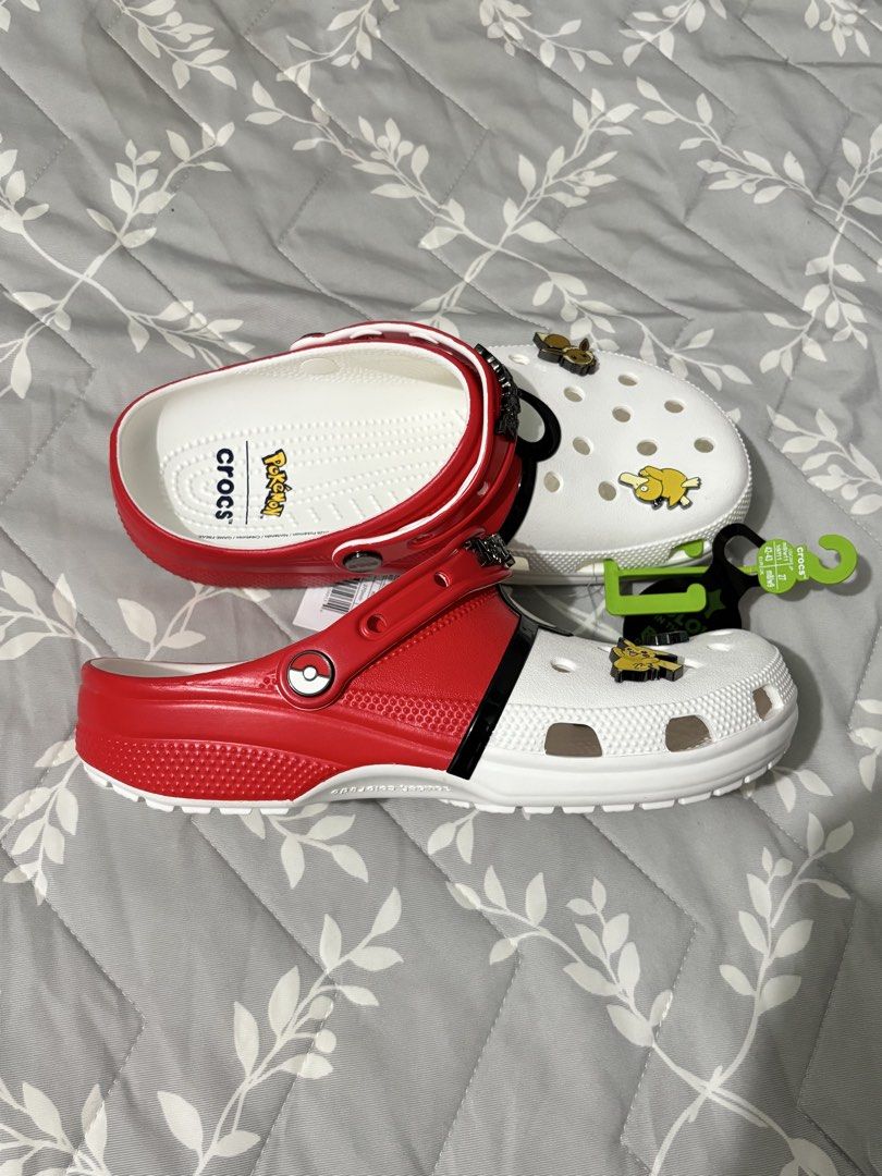Crocs x Pokemon “Poke Ball” (Category: Slippers & Slides) located in Manila. Submitted by secret.racks (Listing ID 1466681289, Image 2). Description: Crocs x Pokemon “Poke Ball” Brandnew & Below SRP Size: 9M/11W Glow in the dark.