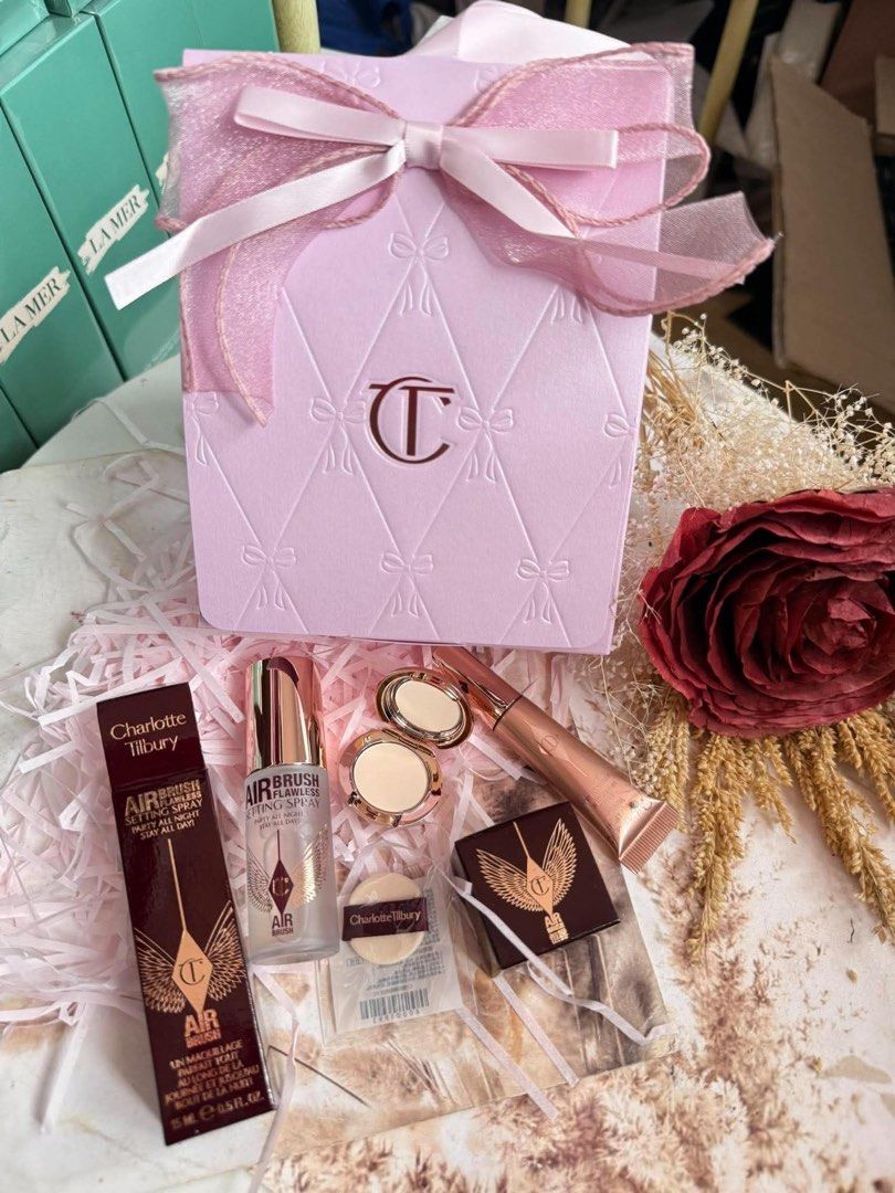 CT 4pcs set with limited edition packaging (Category: Face Care) located in Pasay City. Submitted by rawzaleen (Listing ID 1466619963, Image 1). Description: CT 4pcs set with limited edition packaging Set includes: 1. CT setting spray 15ml 2. CT pillow talk light wand 5ml 3. CT powder 0.8 (chinese) 4. CT mini puff 5. Limited edition ribbon 🎀 packaging Php 1999.