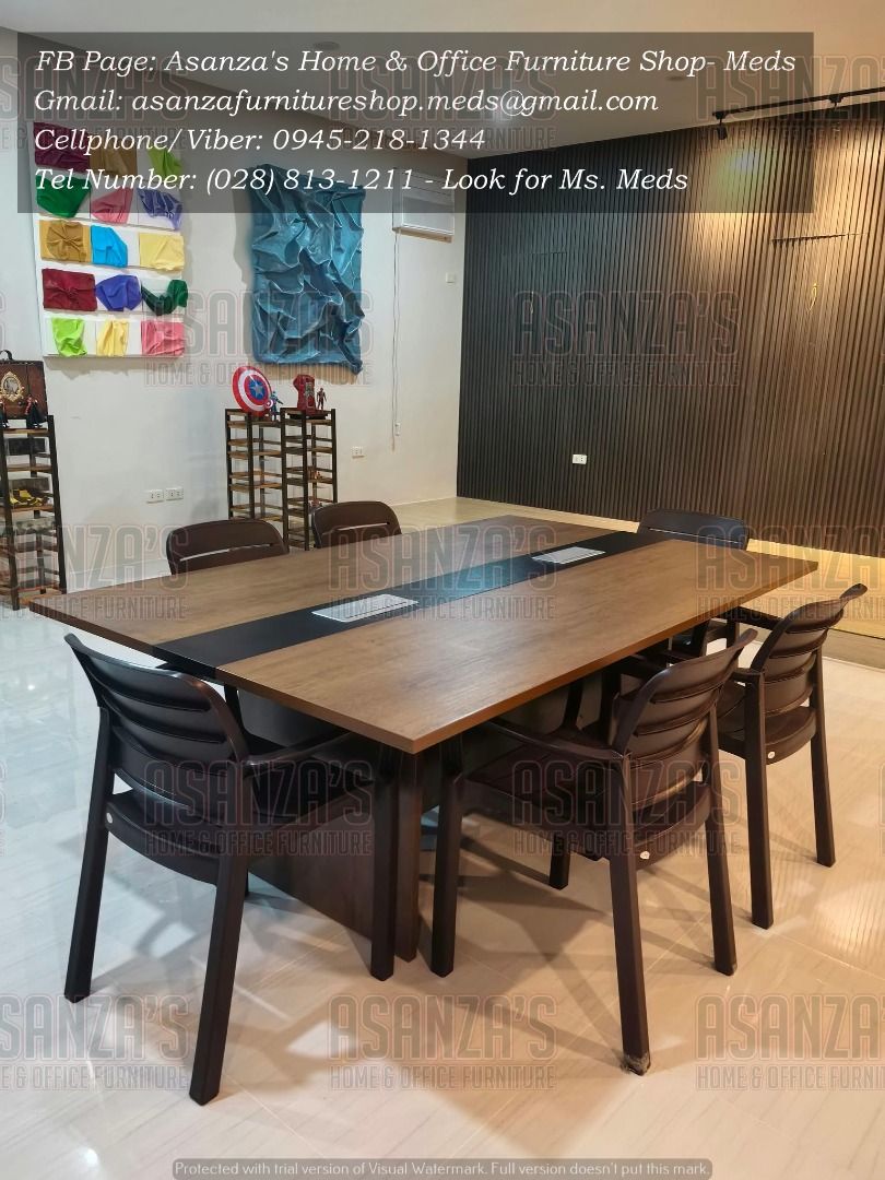 CUSTOMIZED 6-SEATER CONFERENCE TABLE (Category: Other Home Furniture) located in Quezon City. Submitted by asanzameds.1995 (Listing ID 1466615081, Image 1). Description: **CUSTOMIZED 6-SEATER CONFERENCE TABLE | PROOF OF PURCHASE ✨ ASANZA'S HOME & OFFICE FURNITURE SHOP 🛒 🛠️🛠️𝑶𝒖𝒓 𝑺𝒆𝒓𝒗𝒊𝒄𝒆𝒔🛠️🛠️ 🔥𝑭𝒓𝒆𝒆 𝑰𝒏𝒔𝒕𝒂𝒍𝒍𝒂𝒕𝒊𝒐𝒏 🔥𝑭𝒂𝒔𝒕 𝑷𝒓𝒐𝒅𝒖𝒄𝒕𝒊𝒐𝒏 𝒂𝒏𝒅 𝒔𝒉𝒐𝒓𝒕 𝒍𝒆𝒂𝒅 𝒕𝒊𝒎𝒆 𝒕𝒐 𝒓𝒆𝒂𝒄𝒉 𝒚𝒐𝒖𝒓 𝒕𝒂𝒓𝒈𝒆𝒕 