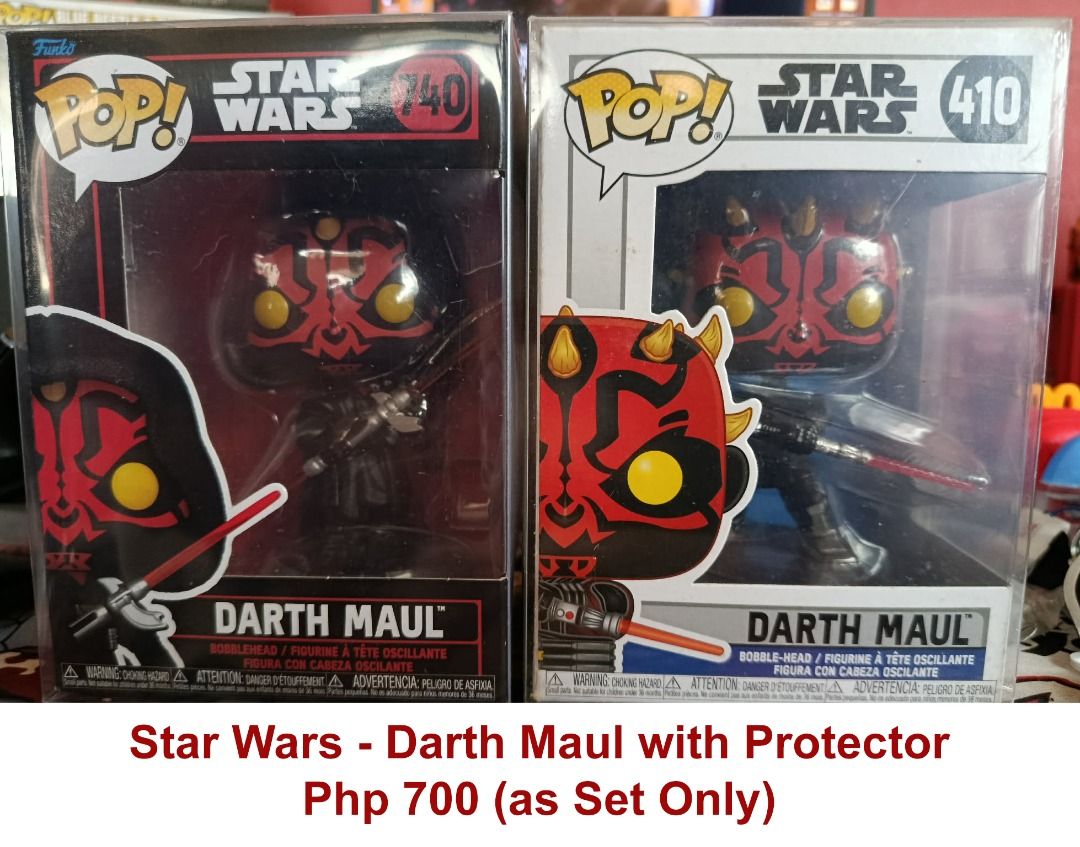 Darth Maul (Set) (Category: Figurines & Statues) located in Quezon City. Submitted by redcoin_1022 (Listing ID 1460741504, Image 1). Description: 1) Darth Maul Bobble-Head (Star Wars) (#410) 2) Darth Maul Bobble-Head (Star Wars) (#740).