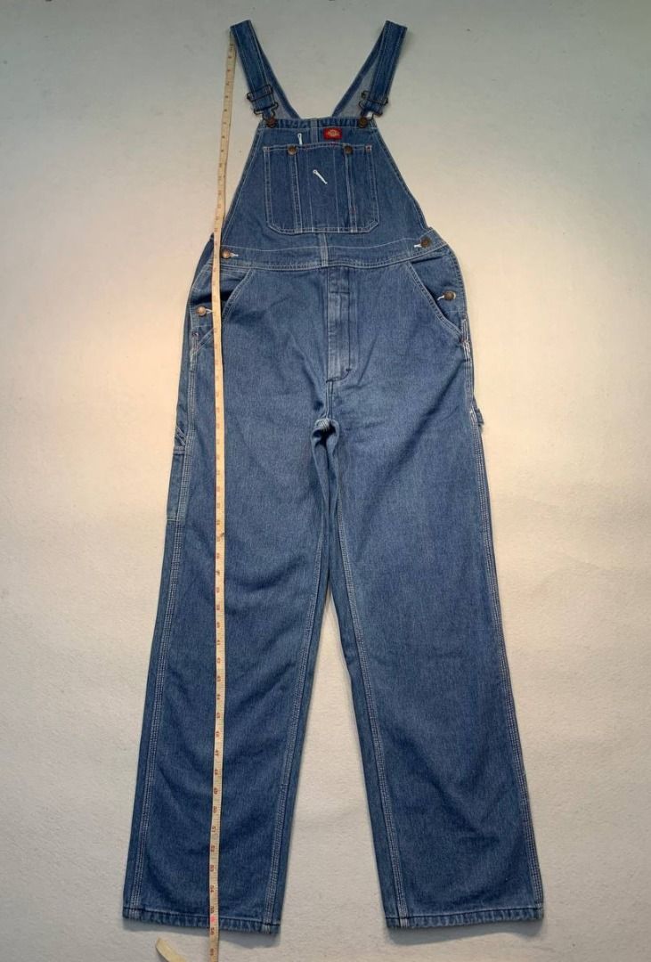 Dickies Denim Overalls Blue Workwear (Category: Jumpsuits) located in Mandaluyong City. Submitted by theroom501 (Listing ID 1466608054, Image 1). Description: Dickies Denim Overalls Blue Workwear Style Code: Size on Tag: Color: Blue Condition: Good pre-owned condition with a heavily distressed vintage look. Flaws/Issues: peeling on the tag. Flat Lay Measurements: Pit to Pit: 32 inches Length: 55 inches Leegopening Length: 8 inches Price: 2500 .