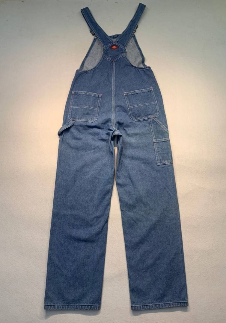 Dickies Denim Overalls Blue Workwear (Category: Jumpsuits) located in Mandaluyong City. Submitted by theroom501 (Listing ID 1466609506, Image 2). Description: Dickies Denim Overalls Blue Workwear Style Code: Size on Tag: Large Color: Blue Condition: Good pre-owned condition with a heavily distressed vintage look. Flaws/Issues: peeling on the tag. Flat Lay Measurements: Pit to Pit: 30 inches Length: 55 inches Leegopening Length: 8 inches Price: 25