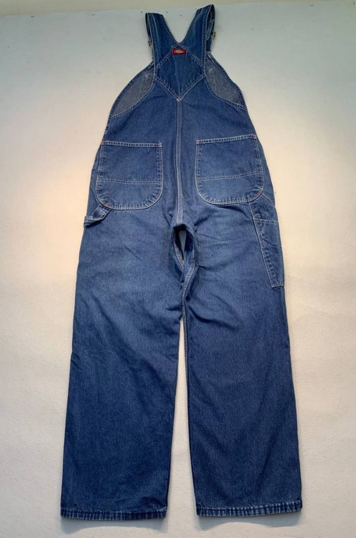 Dickies Denim Overalls Blue Workwear (Category: Jumpsuits) located in Mandaluyong City. Submitted by theroom501 (Listing ID 1466610519, Image 2). Description: Dickies Denim Overalls Blue Workwear Style Code: Size on Tag: Color: Blue Condition: Good pre-owned condition with a heavily distressed vintage look. Flaws/Issues: peeling on the tag. Flat Lay Measurements: Pit to Pit: 34 inches Length: 58 inches Leegopening Length: 10 inches Price: 2500.