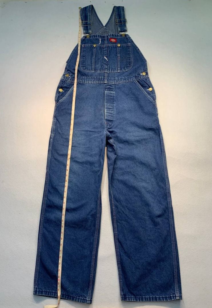 Dickies Denim Overalls Blue Workwear (Category: Jumpsuits) located in Mandaluyong City. Submitted by theroom501 (Listing ID 1466610519, Image 1). Description: Dickies Denim Overalls Blue Workwear Style Code: Size on Tag: Color: Blue Condition: Good pre-owned condition with a heavily distressed vintage look. Flaws/Issues: peeling on the tag. Flat Lay Measurements: Pit to Pit: 34 inches Length: 58 inches Leegopening Length: 10 inches Price: 2500.