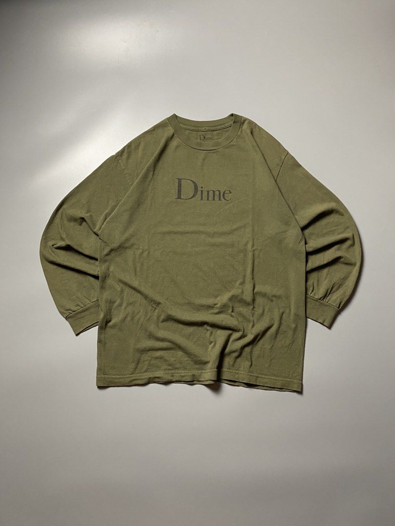 Dime Skateboard Longsleeve - Size Large (Category: Tshirts & Polo Shirts ) located in Cebu City. Submitted by maicoh230 (Listing ID 1466659383, Image 2). Description: Dime Skateboard Ls Moss Green Colorway ▫️ Condition: 9/10 ▫️ Color: 9/10 ▫️ Size: Large ▫️ Dimensions: W21.5 L28 ▫️ Flaw/s: 🏷️ 1,000.