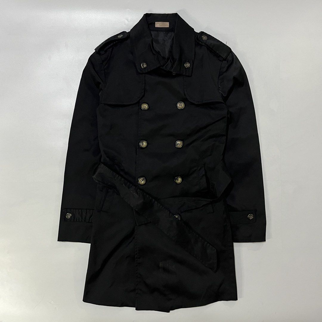 DIOR HOMME TRENCH COAT (Category: Luxury Apparel) located in Bacolod City. Submitted by the.finest (Listing ID 1466717722, Image 1). Description: Dior Homme Double Breasted Trench Coat Tag Size: 48 Width: 18.5 Length: 34 Condition: 9/10 has iron marks and missing tie lock.