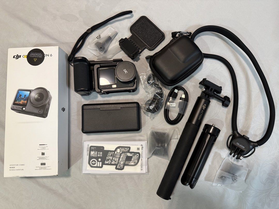 DJI Osmo Action 6 (Category: Cameras) located in San Pedro. Submitted by immargarette (Listing ID 1466670733, Image 1). Description: DJI Osmo Action 6 Adventure Combo Free Accessories worth 5k - JJC Photography Grip Set with Aluminum Cage Lens - With lense protector already - Telesin Flexible Magnetic Holder - Mini Protective Case - Magnetic Camera Mount - Mini Extendable Tripod No issue 26,000 fixed Price RFS: Hindi ginagamit Purchased Date: Mar