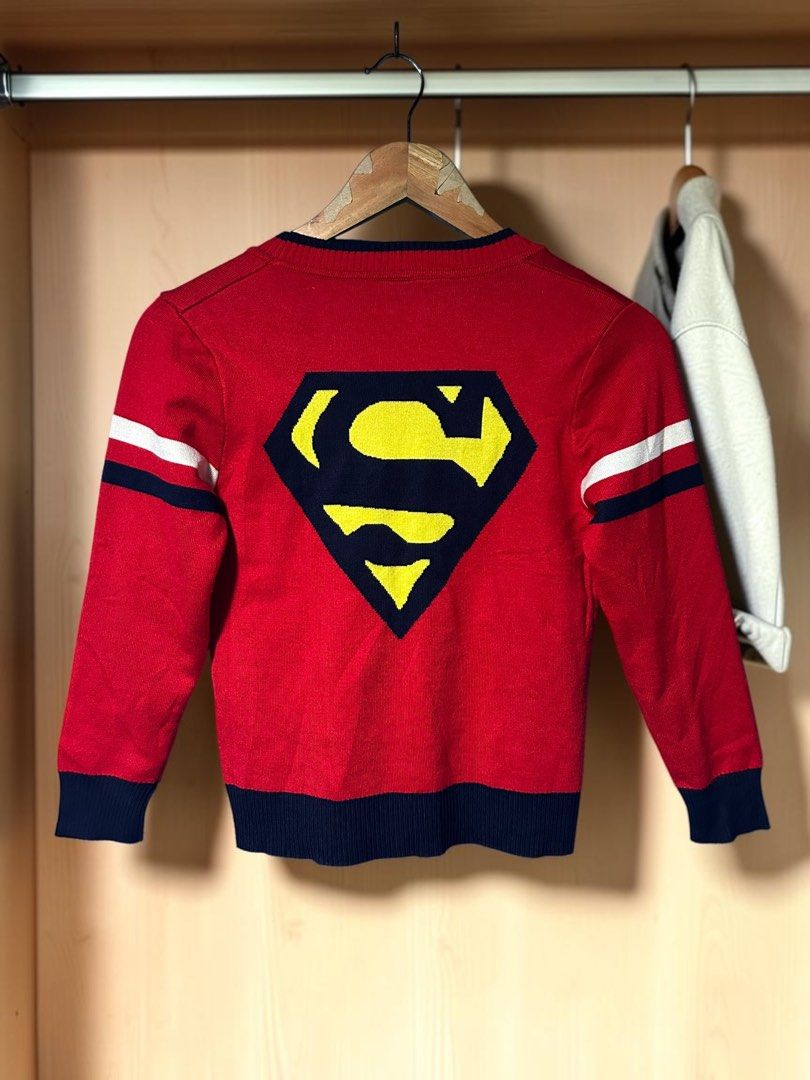 DJL KIDS SUPERMAN CARDIGANS (Category: Babies & Kids Fashion) located in Caloocan City. Submitted by marcapina2211 (Listing ID 1466751690, Image 2). Description: DJL KIDS SUPERMAN CARDIGANS Size: 150 Dimes: 15.5 x 19 No issues excellent condition .