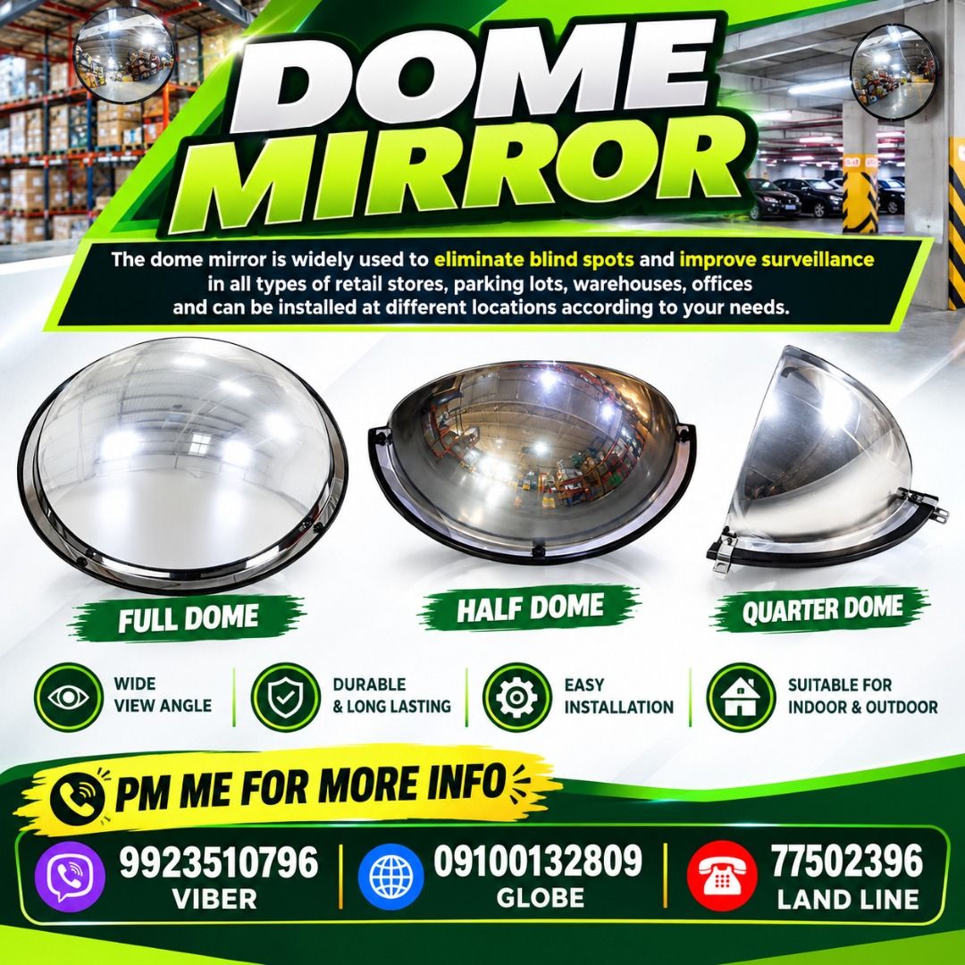 DOME MIRROR (Category: Looking For) located in Paranaque City. Submitted by buynowbilikanow (Listing ID 1466632321, Image 1). Description: ✅ Guaranteed lowest price ✅ Quality products ✅ Big discount for bulk orders ✅ 100% LEGIT TRUSTED SUPPLIER! ✅ With Complete Legal Documents ✅ BIR Registered We Supply All Kinds Of PPE Supplies, Raincoat, Hard Hat, Cooler Box, Plastic Trash Bin, Road Barriers, Kayak Boats, Crystal Kayak, Traffic Cone, T-Bollards