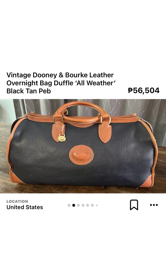 Dooney & Bourke All weather weekender bag. (Category: Luxury Bags & Wallets) located in Cagayan de Oro. Submitted by kjcartier26 (Listing ID 1466632920, Image 2). Description: Authentic Dooney & Bourke Bag. 🇯🇵✨ - 56k in peso for this preloved bag. 😱😱 - In excellent condition. - With strap, Adjustable and Flawless - Clean inside/Outside, Working zippers. .
