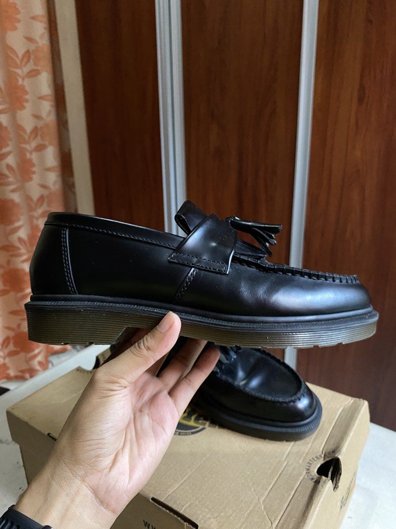 Dr. Martens Adrian Tassel Loafers (Category: Boots) located in Manila. Submitted by somebanothings2.0 (Listing ID 1466585000, Image 3). Description: Dr. Martens Adrian Tassel Loafers Black Noir Smooth Leather - used in office, no issues - bought in Japan, no box Loc: Welcome Rotonda, Quezon City Size: 8USM 9USL 7UK 41EU RFS: Decluttering Fixed price already. Other offers will be ignored. .