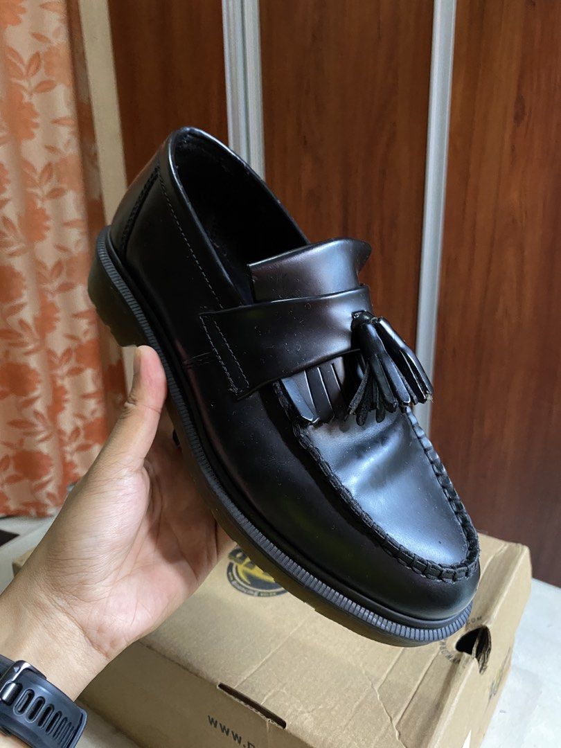 Dr. Martens Adrian Tassel Loafers (Category: Boots) located in Manila. Submitted by somebanothings2.0 (Listing ID 1466585000, Image 2). Description: Dr. Martens Adrian Tassel Loafers Black Noir Smooth Leather - used in office, no issues - bought in Japan, no box Loc: Welcome Rotonda, Quezon City Size: 8USM 9USL 7UK 41EU RFS: Decluttering Fixed price already. Other offers will be ignored. .
