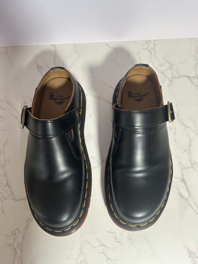 Dr. Martens Black Leather Buckle Clogs (Category: Loafers) located in Manila. Submitted by soaringblaze_ (Listing ID 1466590438, Image 3). Description: Dr. Martens Isham Mules in Vintage Smooth Black – Size UK 5 / EU 38 / US Women’s 7 Size Eu 38, best fit 37 Used once only..
