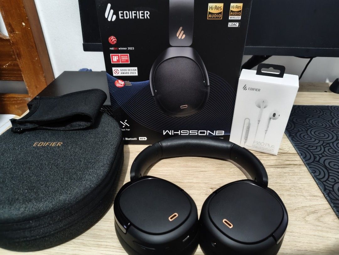 EDIFIER WH950NB GEN 2 (Category: Headphones & Headsets) located in Manila. Submitted by pomkei (Listing ID 1466770927, Image 1). Description: RFS: I prefer wireless earbuds. • 1 month old • With free wired Edifier earphones and headband cover • Zero issue SHIPPING VIA LALAMOVE OR SAN PABLO LAGUNA MEETUP ONLY..