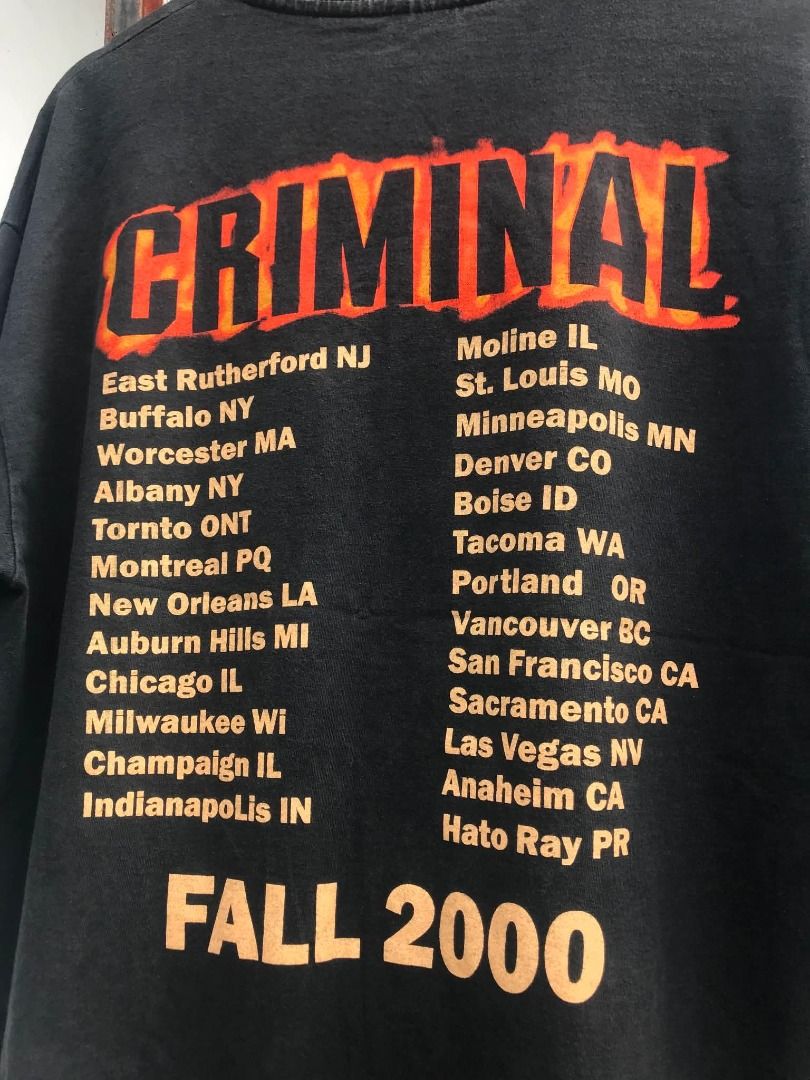 Eminem Criminal Tour Tee💽 (Category: Tshirts & Polo Shirts ) located in San Jose. Submitted by thriftthe19th (Listing ID 1466616786, Image 2). Description: XL 23/30 Single stitch all the way Off only .