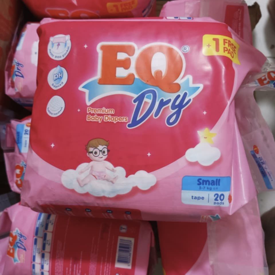 EQ Pants & EQ Dry Baby Diapers Assorted Sizes (Category: Diapers & Baby Wipes) located in Mandaluyong City. Submitted by galay09 (Listing ID 1466708889, Image 2). Description: - 100% brand new and unopened packs straight from the box - EQ Pants XXL: 24 pads + 2 free pads per pack - EQ Dry Tape Small (3-7 kg): 20 pads + 1 free pad per pack - Available for individual purchase or take all - Send a message for inquiries and orders.