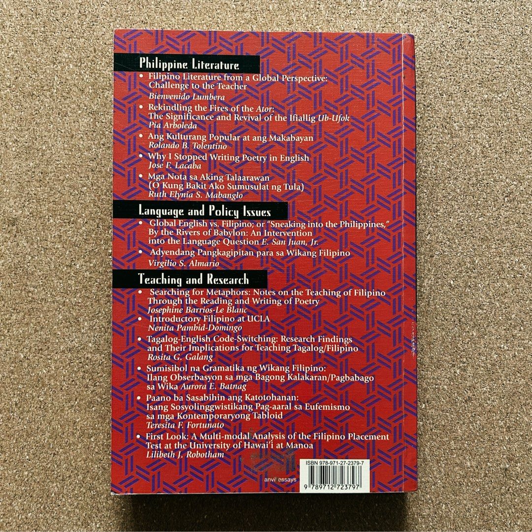 Essays on Philippine Literature (Category: Storybooks) located in Quezon City. Submitted by thelastofherkind (Listing ID 1466573537, Image 2). Description: Very minor foxing only on sides. Pages are pristine. :) Contents posted. .