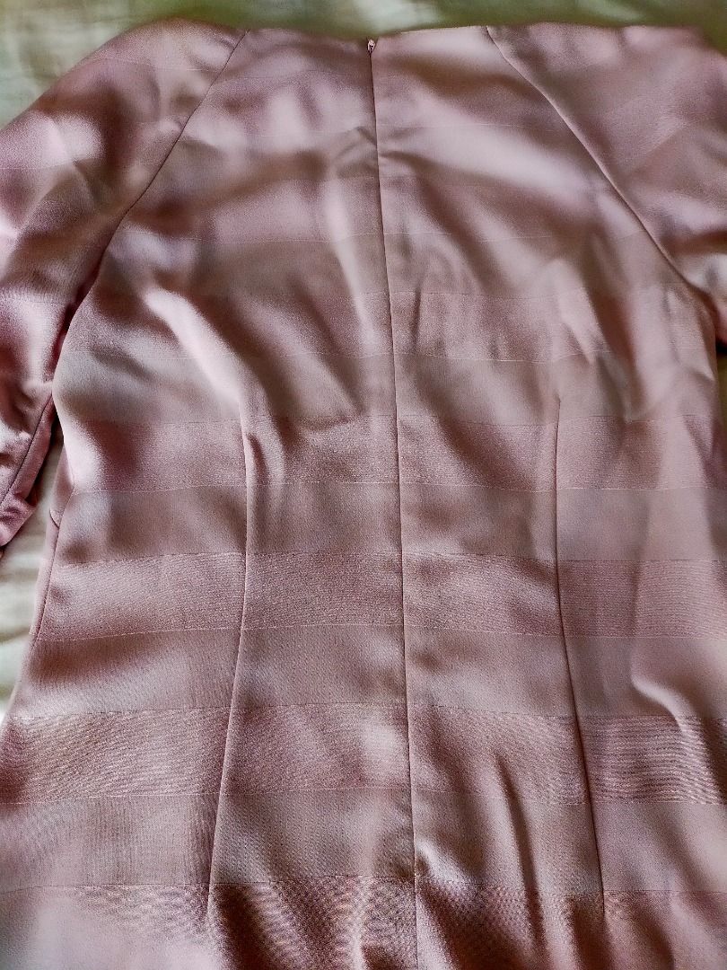 Ever New Pink Striped Dress (Category: Dresses) located in Caloocan City. Submitted by jgborgtrad47297 (Listing ID 1466599752, Image 2). Description: - Brand: Ever New - Color: Pink with horizontal stripe texture - Length: Midi - Neckline: Round neckline - Details: Back zipper and sleeves with ruched string-tie cuffs - Condition: Brand new with tags still attached.