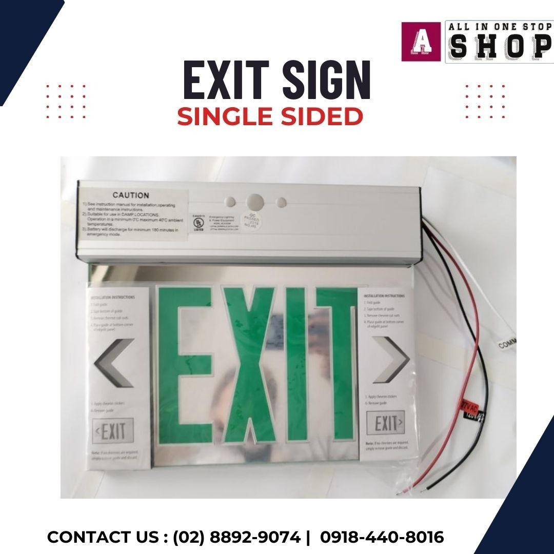 EXIT SIGN – SINGLE SIDED | Emergency Exit Signage | Safety & Directional Sign (Category: Lighting) located in Makati City. Submitted by johnstonecoolingmakati (Listing ID 1466577491, Image 2). Description: For more information about our items, please feel free to send us a message. We’ll be happy to assist you with your inquiries and orders. Thank you for your support! 🤍.