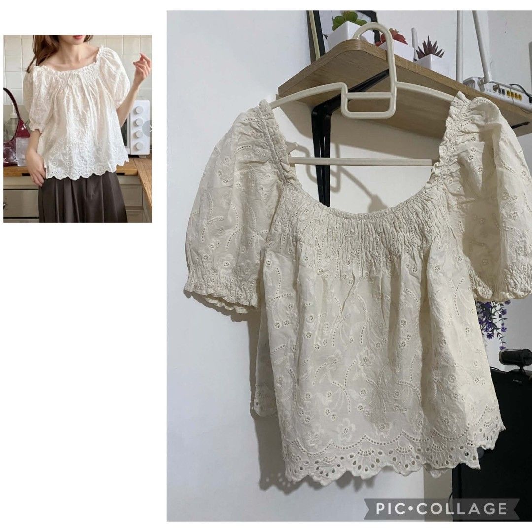 Eyelet blouse large (Category: Blouses) located in Mabalacat. Submitted by fromdarchive (Listing ID 1466770907, Image 1). Description: ✨ Washed & Ready to Wear 💰 Firm Price 📸 Actual Item Posted 📦 Ready to Ship 📏 Size/Measurements Available Condition: Excellent Size: Large to XL 📩 Message me: Name: Address: Contact Number: Please make an offer only if you’re sure to purchase..