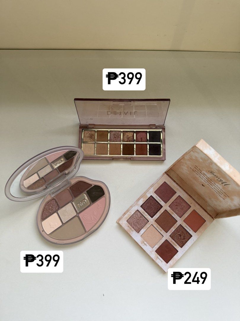 Eyeshadow Palettes (Category: Makeup) located in Mabalacat. Submitted by fusecollective (Listing ID 1466662424, Image 2). Description: Brands: Romantic Beauty, Detail Cosmetics, Barry M - Perfect for everyday looks or dramatic smoky eyes - Selling individually or as a bundle 📍Mabalacat, Pampanga .