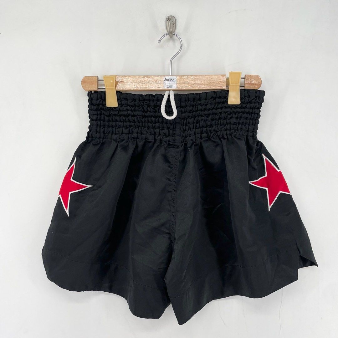 Fairtex Muay Thai Boxing Shorts (Category: Shorts) located in Manila. Submitted by buzz.garments (Listing ID 1466589907, Image 3). Description: Size: XL on tag Dimensions(inches) -Waist/Width: 27”-36” (Strechable) -Hip: 21” -Front Rise: 14” -Thigh: 14” -Inseam: 5” -Outseam/Length : 16” -Leg Opening: 13” - color may vary due to lighting. please manage your expectations-minimal and unseen flaws must be considered..