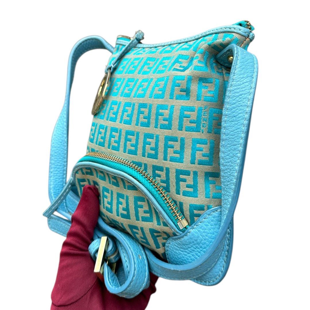Fendi (Category: Cross-body Bags) located in San Fabian. Submitted by rei_aniels (Listing ID 1466619747, Image 3). Description: Fendi Made in ITALY Sling Bag Canvas leather Sling Bag Adjsutable Stripe Kasya Big phone .