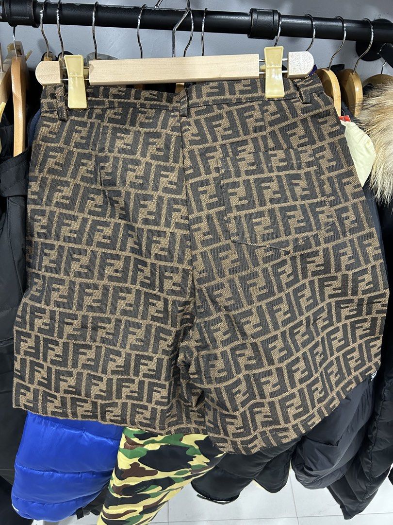 Fendi FF Monogram Brown Jacquard Shorts (Category: Shorts) located in Manila. Submitted by bodegabodega (Listing ID 1466617510, Image 2). Description: Fendi monogram shorts Small 28 waistline 17 length Excellent / like new 4,500.