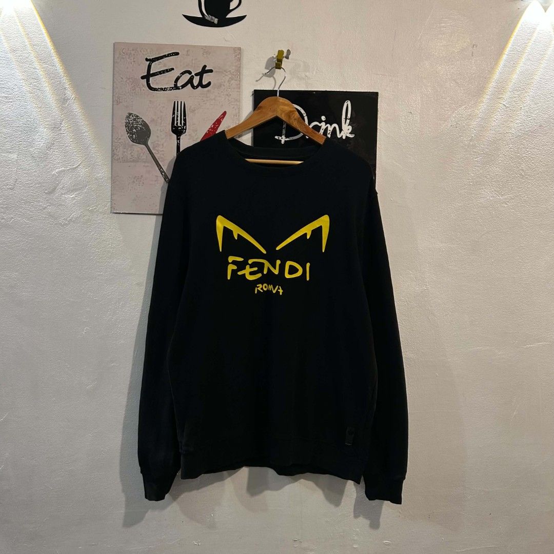 Fendi Yellow Bug Eyes Crewneck (Category: Coats, Jackets and Outerwear) located in Quezon City. Submitted by streetwearandluxph (Listing ID 1466563796, Image 1). Description: Fendi Yellow Bug Eyes Crewneck.