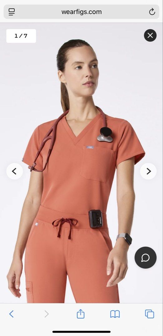 FIGS Technical Collection Scrub Set in Terracotta (Category: Activewear) located in Tacloban City. Submitted by nelleree (Listing ID 1466577008, Image 1). Description: - Brand: FIGS - Color: Terracotta Orange - Set includes: Women’s Terracotta Catarina (One-Pocket Scrub Top) XXS Women’s Terracotta Zamora (Petite Jogger Scrub Pants) XXS - Pants features: Drawstring waist and convenient side pockets - Fabric: Super soft, stretchy, and breathable fo