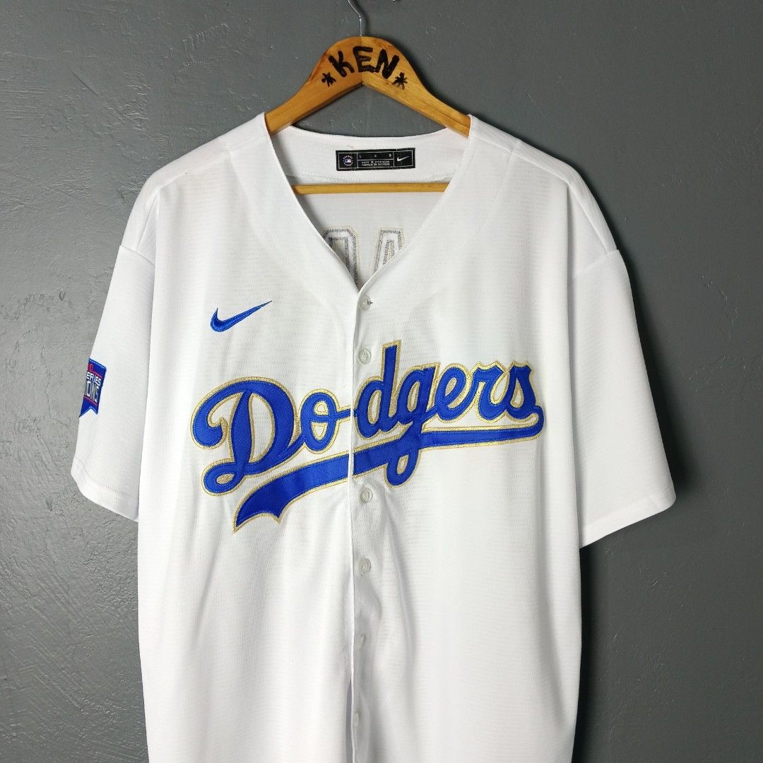 For Men - Seager - LA Dodgers Baseball Jersey (Category: Tshirts & Polo Shirts ) located in Bacolod City. Submitted by drop.ph (Listing ID 1466680816, Image 3). Description: Nike - LA Dodgers - World Series Jersey Corey Seager *Size L - 23.5x29, 30 Back *Excellent cloth *Minor (blue) stain at the back *Price: 1,200php *Add SF if outside Bacolod City .