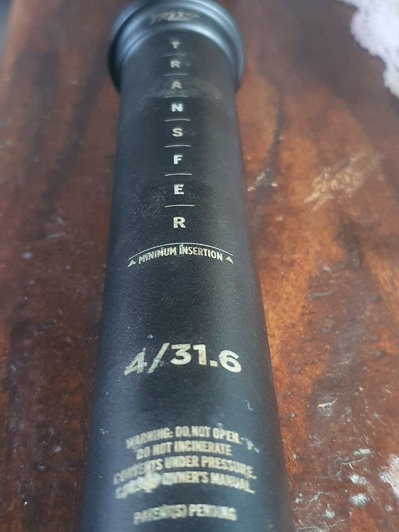 Fox Transfer dropper (Category: Bicycles) located in Quezon City. Submitted by angeladustin72 (Listing ID 1466682935, Image 3). Description: fox transfer dropper 31.6 120mm internal cabling no issue working condition no scratches with remote 6500 nego.