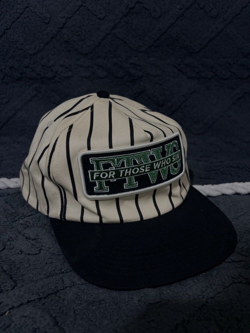 FTWS Pinstripe Cap (Category: Caps & Hats) located in Manila. Submitted by xuixingg (Listing ID 1466700709, Image 2). Description: For those who sin Cream/Black Pinstripe Cap Very good condition ❗️ Sign of usage Needs light cleaning OSFA 📍Dasmarinas Cavite 🚚: Lalamove or J&T (Can do meetups nearby).