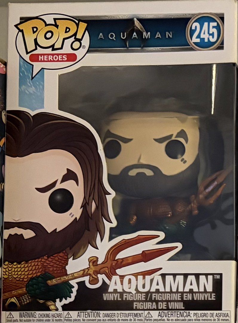 Funko Pop Heroes Aquaman Figure 245 (Category: Figurines & Statues) located in Las Pinas. Submitted by sc.moo04 (Listing ID 1466765411, Image 1). Description: never out of box.