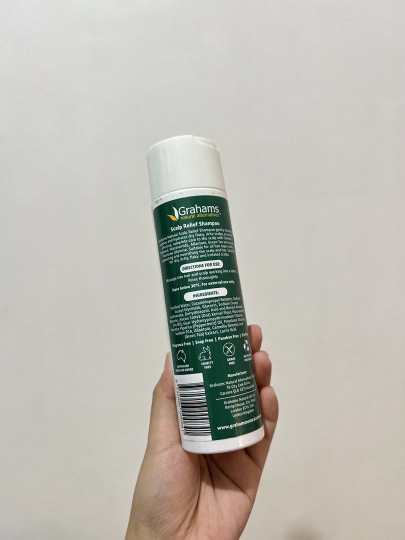 Grahams Natural Scalp Relief Shampoo 250ml (Category: Hair) located in Cainta. Submitted by urbanclosetmnl (Listing ID 1466737800, Image 3). Description: - Brand: Grahams Natural Scalp Relief Shampoo - Size: 250ml bottle - Used few times, about 60-70% left .