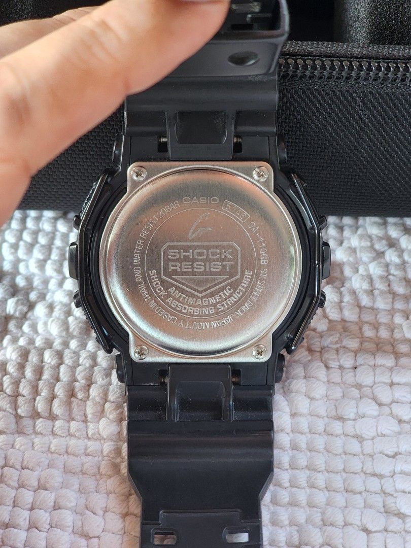 GShock (Category: Men's Watches) located in Imus. Submitted by alecsssss (Listing ID 1466570029, Image 3). Description: - Model: Casio G-Shock GA-110GB (Module 5146) - Design: Black glossy resin strap with a secure double-prong gold buckles - Durability: Legendary shock-resistant and antimagnetic build - Condition: 100% working and ready to wear - Perfect for: Everyday use, streetwear, and rugged style - Bought in Japan - No box - Personal collec