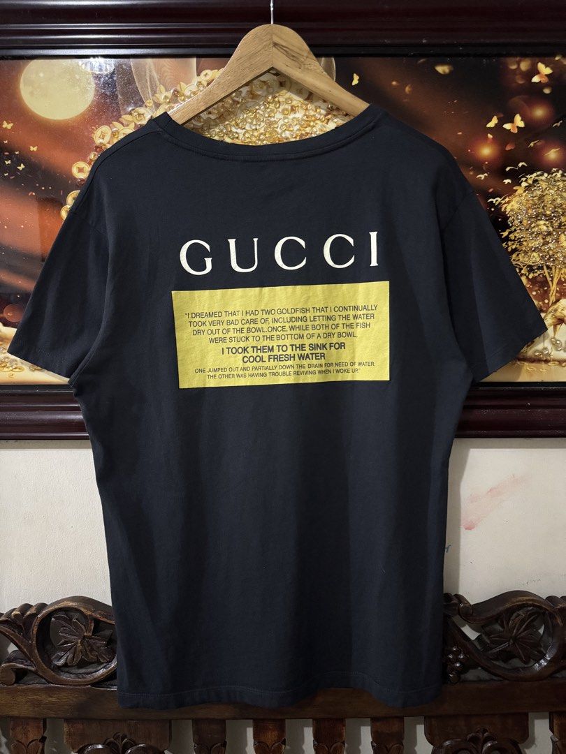 GUCCI BLACK CAT TSHIRT (Category: Tshirts & Polo Shirts ) located in Manila. Submitted by puremoon.deer (Listing ID 1466670601, Image 2). Description: FOR SALE GUCCI BLACK CAT TSHIRT "BLIND FOR LOVE" EXCELLENT CONDITION ISSUE CUT WASHTAG SMALL on TAG 19.5x26.5 DM/PM📥📥📥IF YOU ARE INTERESTED.