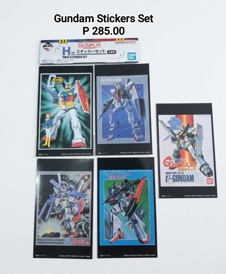 Gundam Stickers Set (Category: Gundam & Model Kits) located in Binan City. Submitted by mayjhe (Listing ID 1466696403, Image 1). Description: 💛 For Sale 💛 🌸 Gundam Stickers 🍀 Stickers 📍 Condition: Brandnew 💰 Price is ₱ 285.00 👉 Other details posted 🇵🇭 Location Biñan Laguna 🛵 Courier J& T and Lalamove 📋 Shipping by schedule 📍 NO COD & COP 📌 All items are carefully packed and labeled with Fragile stickers for breakable goods. However, 