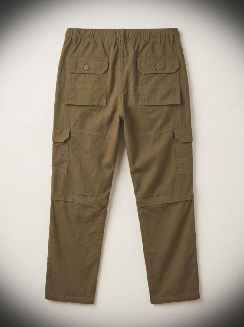 Hand Made Convertible Army Cargo Pants (Category: Jeans) located in Manila. Submitted by liliaplay (Listing ID 1466703083, Image 2). Description: Premium Solid Pre-loved Imported 6 pockets lightweight and thin buttoned pockets adjustable ankle belted Unisex size: 30-32 hem/rise: 12 length: 40 leghole: 8 Short length: 25 No Issue! rtw Lowered to its negotiable price Payment 1st Shipped.