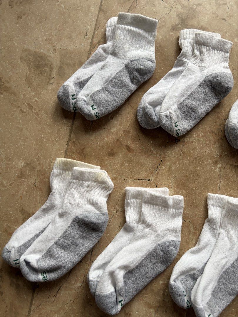 Hanes Kids Cushioned Ankle Socks, White / Grey Bundle (Category: Babies & Kids Fashion) located in Quezon City. Submitted by tidyup.lara (Listing ID 1466564647, Image 2). Description: Buy all in photo for PHP 300 Sold as is Best fits 4-5 years old Condition 8/10: used but in good condition .