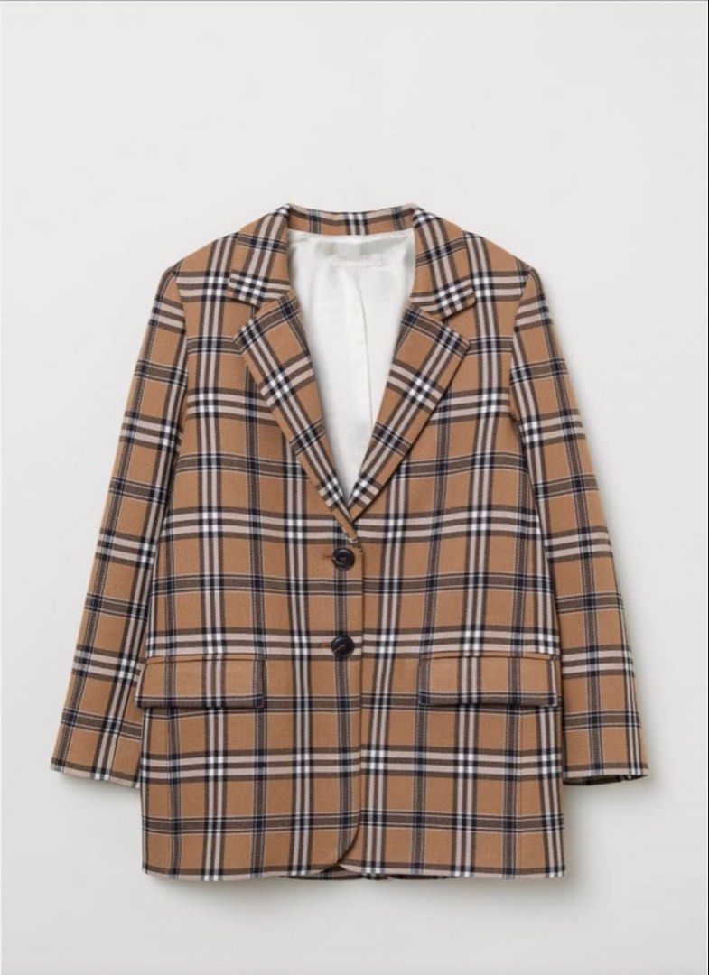 H&M PLAID OVERSIZED BLAZER/COAT (Category: Coats, Jackets and Outerwear) located in Antipolo. Submitted by prettymomma_ (Listing ID 1466707847, Image 1). Description: H&M PLAID BROWN OVERSIZED COAT | BURBERRY CHECK PRINT ₱2,500 (negotiable) Please read full description before buying ☻ ☻ Fits: S-L | Tag: US 4 (S) ☻ H&M Brand | Retails for ₱4,490 ☻ 10/10 Excellent condition ☻ NO stains, tears, marks ☻ Meant to fit oversized ☻ Worn once We do not to